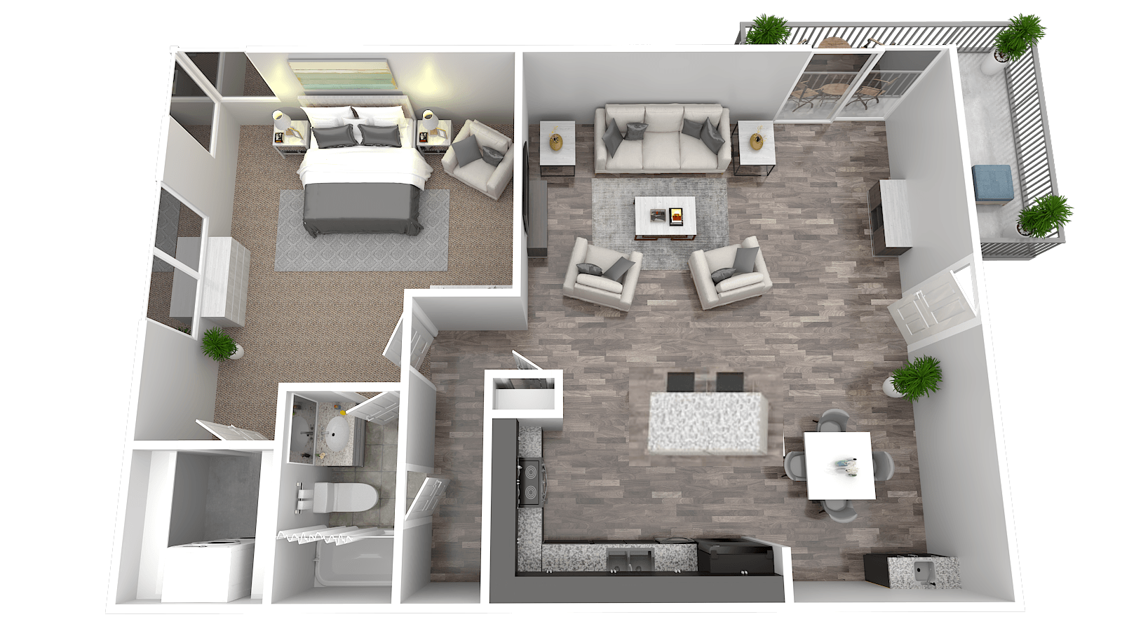 a floor plan of a one bedroom apartment with a bathroom and living room
